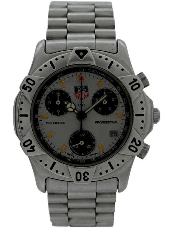 Tag Heuer 38mm Men\'s 2000 Series Swiss Quartz Chronograph SS Watch- 540.206 R! main image 8